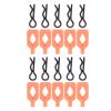 RC Body Clips Bent R Pins, RC Body Clips Pins Long Lasting Sturdy Anti Crack 10pcs Durable with 10 Handles for 1/18 RC Car (Orange) view 2
