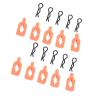 RC Body Clips Bent R Pins, RC Body Clips Pins Long Lasting Sturdy Anti Crack 10pcs Durable with 10 Handles for 1/18 RC Car (Orange) view 3