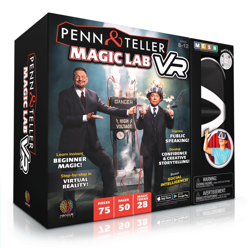 Abacus Brands Penn & Teller VR Magic Lab - Virtual Reality Kids Magic Book and Interactive STEM Learning Activity Set - for Ages 8 and Up