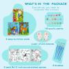3 Pack Paint by Numbers for Kids Ages 8-12, 10*8"Color by Number for Kids Framed Canvas with 17 Acrylic Paint Pots and 6 Brushes, Kids'paint by number, Arts and Crafts Art Supplies for Kids 9-12 view 2
