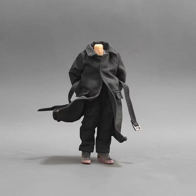 1/18 Scale Male Clothes,Men's Long Coat Windbreak Jacket Costume Outfit Clothing for 3.75inch Soldier Action Figure Body Doll (1pc Black Windbreak)