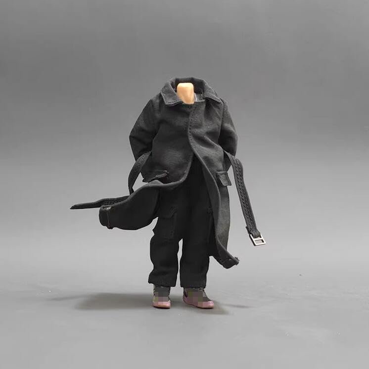 1/18 Scale Male Clothes,Men's Long Coat Windbreak Jacket Costume Outfit Clothing for 3.75inch Soldier Action Figure Body Doll (1pc Black Windbreak)