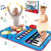 Baby Toys for 1 Year Old: Baby Musical Mat Toddler Toys Age 1-2 - 2 in 1 Piano Drum Babies Play Mat - Infant Music Toy 12-18 Months Babies Birthday Valentines Gifts for 1 2 3 Year Old Boys Girls view 1