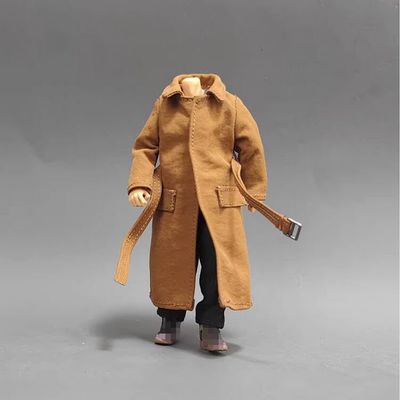 1/18 Scale Male Clothes,Men's Long Coat Windbreak Jacket Costume Outfit Clothing for 3.75inch Soldier Action Figure Body Doll (1pc Khaki Windbreak)
