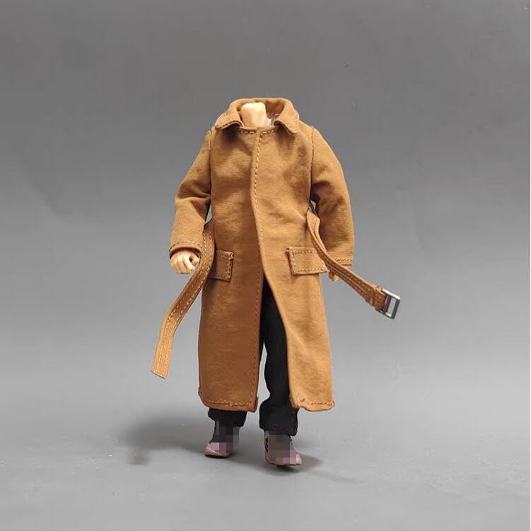 1/18 Scale Male Clothes,Men's Long Coat Windbreak Jacket Costume Outfit Clothing for 3.75inch Soldier Action Figure Body Doll (1pc Khaki Windbreak)