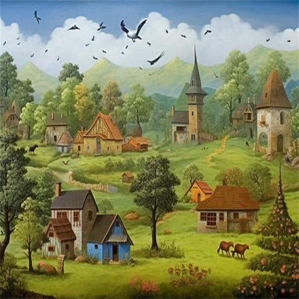 1000 Piece Jigsaw Puzzles for Adults Sunset Farm Birds Formation Wooden DIY Families Toys Gift for Home 29.5 x 19.6 in