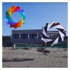 2m Snake Spinning Windsock Ring Kite Line Laundry Inflatable Show Kite for Kite Festival Best 30D Ripstop Nylon with Bag (Color : 2pcs Rainbow Black, Size : 2m) view 1