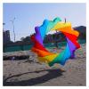 2m Snake Spinning Windsock Ring Kite Line Laundry Inflatable Show Kite for Kite Festival Best 30D Ripstop Nylon with Bag (Color : 2pcs Rainbow Black, Size : 2m) view 4