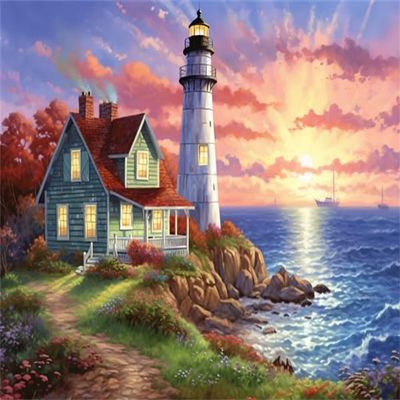 1000 Piece Jigsaw Puzzles for Adults Sea House Beach Lighthouse Formation Wooden DIY Families Toys Gift for Home 29.5 x 19.6 in