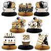 LINGTEER Happy 23rd Birthday Black & Gold Paper Table Topper Centerpieces Set - 8 Pcs Cake Star Balloon 23 Years Old Birthday 23rd Bday Party Gift Decorations Sign. view 1