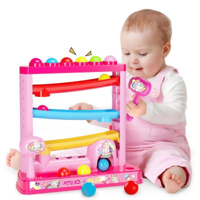 OCHIDO Montessori Toys for 3+ Years Old Kids Girls, Pound A Ball Toys Included 2 Hammer & 12 Balls,Gifts for Girl Age 3+, Interactive Toy for Early Learning Educational Gifts for Girl