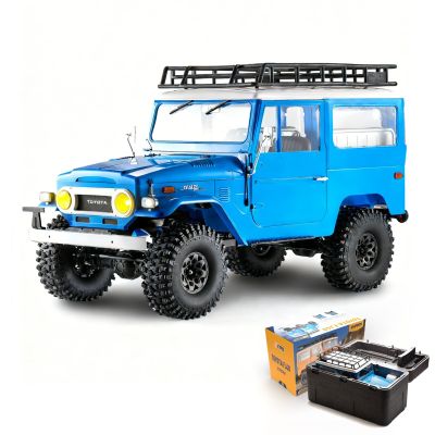 BEEZRC FMS 1/10 RC Crawler FJ40 Toyota Licensed RS 4WD 2.4G Model Rc Car Hobby 4x4 RC Rock Crawler Offroad RC Truck Remote Control Car with Transmitter for Adults (Blue) FMS11035RSBU