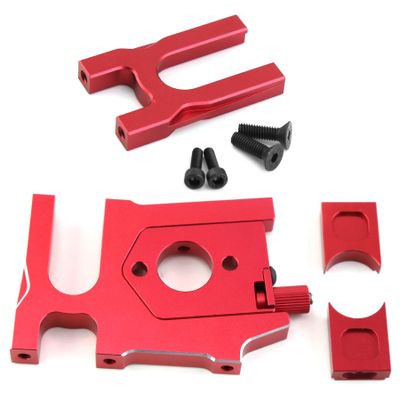 Aluminium Sliding Motor Mount and Motor Mount Plate Center Diff Mount for Arrma Kraton 6S Typhon 6S Outcast 6S Felony Talion Mojave Upgrade Parts (Red)
