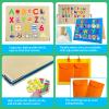 Foldable,Freestanding Felt Flannel Board Set for Toddlers,With 75 Felt Learning Letters Numbers Pieces,Double-Sided,With Storage Bag,for Parent-Child Story Time,Preschool,Classroom,Journey Time view 3