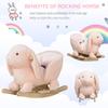 Qaba Baby Rocking Horse, Plush Rabbit Animal Rocker with Simulated Sound, Wooden Base, Seat Belt, Stuffed Rocking Chair for Toddler 18-36 Months, Pink view 3