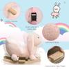 Qaba Baby Rocking Horse, Plush Rabbit Animal Rocker with Simulated Sound, Wooden Base, Seat Belt, Stuffed Rocking Chair for Toddler 18-36 Months, Pink view 4