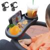 Wekvgz Stroller Snack Tray with Cup Holder Universal Stroller Food Tray Removable, Non-Slip Grip Clip for Stroller Bar Reusable Stroller Snacks Holder for Strollers with Round Armrests view 1