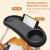 Wekvgz Stroller Snack Tray with Cup Holder Universal Stroller Food Tray Removable, Non-Slip Grip Clip for Stroller Bar Reusable Stroller Snacks Holder for Strollers with Round Armrests view 3