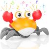Crawling Crab Baby Toy, Upgraded Tummy Time Gifts for Newborn Babies 3-6 6-12 Month, Light-Up Walking Dancing Moving Crab with Music & Obstacle Avoidance, Rechargeable Sensory Development Toy (Orange) view 1