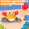 Crawling Crab Baby Toy, Upgraded Tummy Time Gifts for Newborn Babies 3-6 6-12 Month, Light-Up Walking Dancing Moving Crab with Music & Obstacle Avoidance, Rechargeable Sensory Development Toy (Orange) view 3