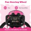 GLACER 3-in-1 Licensed Lamborghini Ride on Push Car, Kids Toy Stroller w/Push Handle, Armrest Guardrail, Under Seat Storage, Horn, Extendable Footrest, Sliding Walker for Boys & Girls (Pink) view 3