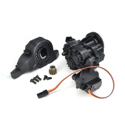 JOYSOG Metal 2 Speed Transmission Gearbox with Internal Gears Set for Traxxas 1/10 TRX-4 TRX-6 RC Crawler Car Upgrade Parts(Black)