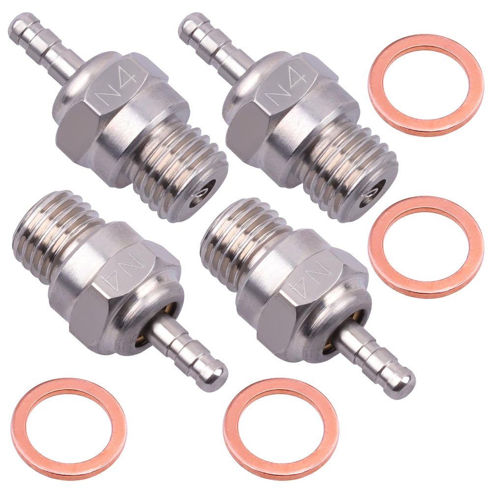CrazyHobby N4#4 NO.4 Glow Plug 70117 Medium Hot Spark Nitro Engine Parts for Traxxas HPI HSP Kyosho Redcat 1/8 1/10 RC Car Truck Buggy Replace OS 8 (4PCS)