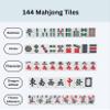 AzulHome Mahjong Game Set, Complete Traditional Mahjong Game, X-Large 144 Numbered Melamine Tiles with 2 Dices, One Storage Bag (Light Green) view 2