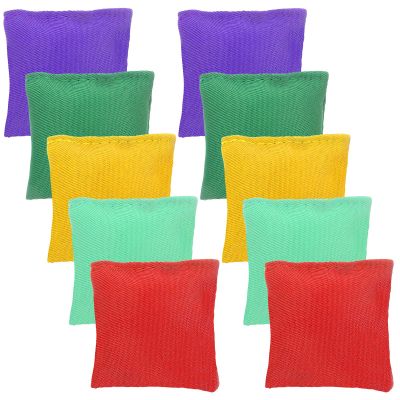 10pcs Cornhole Bean Bags, Assorted Color Toss Bag Regulation Size and Weight Bean Bags for Tossing Game Beach Family Time Sand Game Red Green Purple Yellow Light Green
