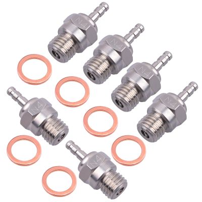 CrazyHobby N4#4 NO.4 Glow Plug 70117 Medium Hot Spark Nitro Engine Parts for Traxxas HPI HSP Kyosho Redcat 1/8 1/10 RC Car Truck Buggy Replace OS 8 (6PCS)