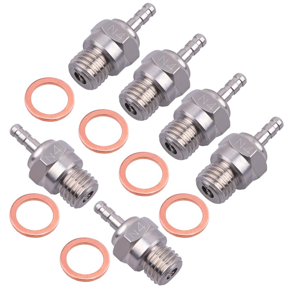 CrazyHobby N4#4 NO.4 Glow Plug 70117 Medium Hot Spark Nitro Engine Parts for Traxxas HPI HSP Kyosho Redcat 1/8 1/10 RC Car Truck Buggy Replace OS 8 (6PCS)