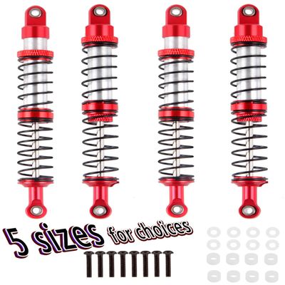 hopsupRC 100mm Front Rear Shocks Absorber Damper Upgrades for 1/10 RC Hobby Cars,4PCS 7075 Aluminum Full Metal RC Shocks Absorber,Red