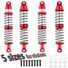 hopsupRC 100mm Front Rear Shocks Absorber Damper Upgrades for 1/10 RC Hobby Cars,4PCS 7075 Aluminum Full Metal RC Shocks Absorber,Red view 1