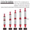 hopsupRC 100mm Front Rear Shocks Absorber Damper Upgrades for 1/10 RC Hobby Cars,4PCS 7075 Aluminum Full Metal RC Shocks Absorber,Red view 2