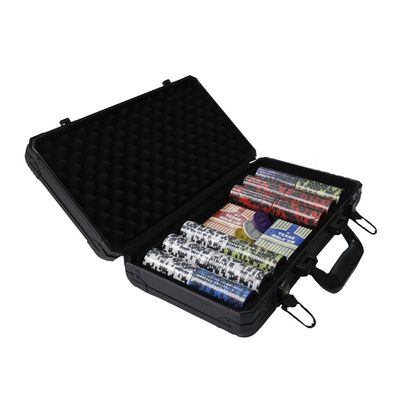 THUNDERBAY 14 Gram 300 Count Poker Set, 14G Clay Composite Chips with Aluminum Case, Two Decks of Playing Cards, Full Set of Buttons&5 Dices for Poker, Texas Hold'em, Blackjack, Casino Games at Home