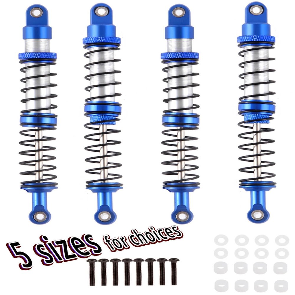 hopsupRC 100mm Front Rear Shocks Absorber Damper Upgrades for 1/10 RC Hobby Cars,4PCS 7075 Aluminum Full Metal RC Shocks Absorber,Navy Blue