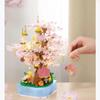 608 Pcs Creative Street View Flowers Music Box Building Set, Rotating Sakura Treehouse Music Box Building Model Set, DIY Architecture Construction Building Toy (516002) view 3