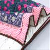 Aashita Creations Toddler Hand Work Kantha Cotton Baby Quilt, Bedspread Throw Floral Printed Baby Quilt_1127 view 2