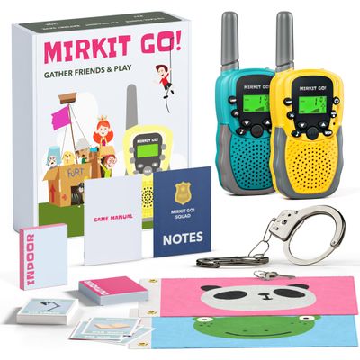2 Pack Walkie Talkies for Kids, Toys Gifts for 6-12 Years Old Boys Girls - 4 Games: Scavenger Hunt, Capture The Flag, Police Game, Hide and Seek - Long Range 2 Way Radio 22 Channels VOX Birthday Gift