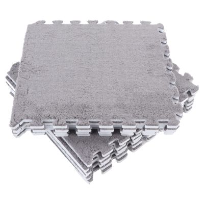 10Pcs Baby Foam Play Mat, Soft Baby Play Mat, Thickened Plush Foam Interlocking Floor Mat, Plush Foam Floor Mat, Baby Floor Mat for Children Kids Room Home Parlor Bedroom (Gray)