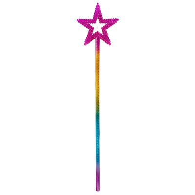 MYUBWTF Ridescence 13 Inches Star Wand Elf baton, Angel Star Magic Wand, Silver Fairy Princess Plating, Silver Stars Stick for Girl's Princess Costume Girl's elf costume