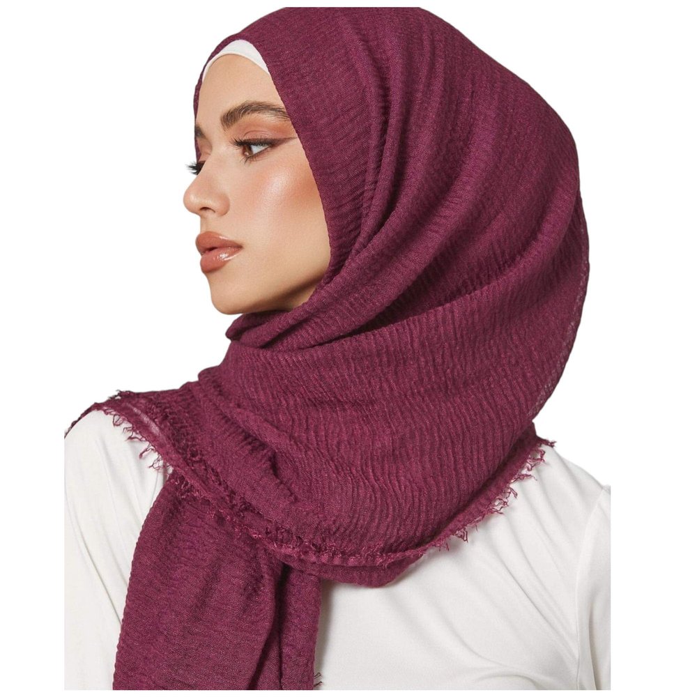 Crinkle hijab - Muslim women headscarf soft Cotton (90)