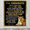 CenturyTee Personalized to My Goddaughter Blanket from Godmother This Old Lion Love You Goddaughter Birthday Graduation Christmas Customized Bed Fleece Blanket (30 x 40 in Baby Size) view 3
