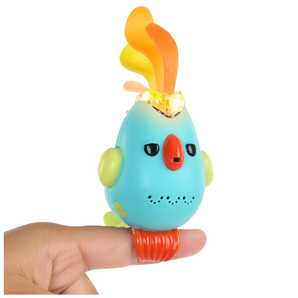 Fingerlings Sweet Tweets Interactive Bird Record & Play Secret Messages, Includes 40+ Sounds & Reactions Lionel (Blue)