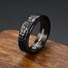 King Ring 6mm Spinner Hammered Ring  Stress Relief Fidget Ring for Men & Women K39V2  Black 09 view 2