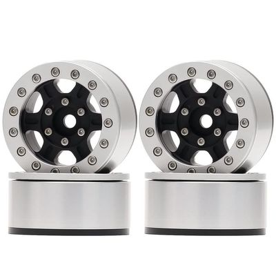 4Pc CNC Alloy 45mm 1.55" Beadlock Wheels Rim for 1/10 RC Crawler Car MN98 for Axial Yeti Wraith Off-Road TF2 for Tamiya CC01 LC70 for RC4WD Modification Accessories (Color : 2)