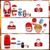 Ciieeo 6pcs Christmas Russian Matryoshka Dolls Snowmen Nesting Dolls Handmade Wooden Russian Dolls for Christmas Birthday view 4