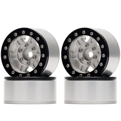 4Pc CNC Alloy 45mm 1.55" Beadlock Wheels Rim for 1/10 RC Crawler Car MN98 for Axial Yeti Wraith Off-Road TF2 for Tamiya CC01 LC70 for RC4WD Modification Accessories (Color : 6)