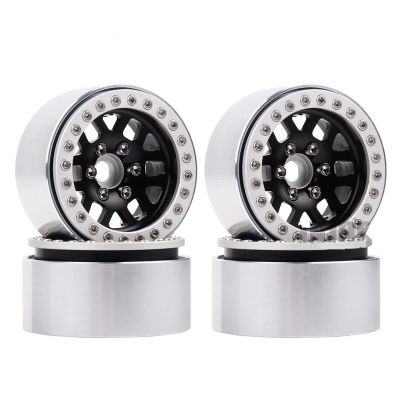 4Pcs 1.9 Aluminum Alloy Beadlock 1.9" Wheel Rim Hub for 1/10 RC Crawler for for Traxxas TRX4 for Axial SCX10&SCX10 II 90046 AX10 D90 Modification Accessories (Color : E)