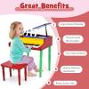 Costzon Classical Kids Piano, 30 Keys Wood Toy Grand Piano with Music Stand and Bench, Mini Musical Toy for Child, Ideal for Children's Room, Toy Room, Best Gifts (4 Straight Leg, Colorful) view 2